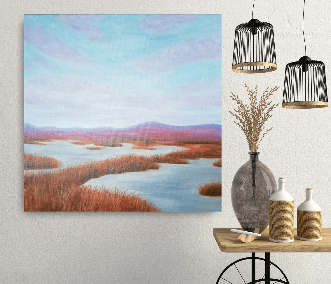 Space for intuition - abstract landscape marsh painting - Image 3