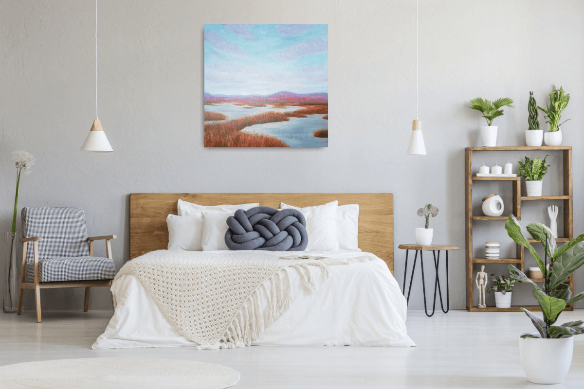 Space for intuition - abstract landscape marsh painting