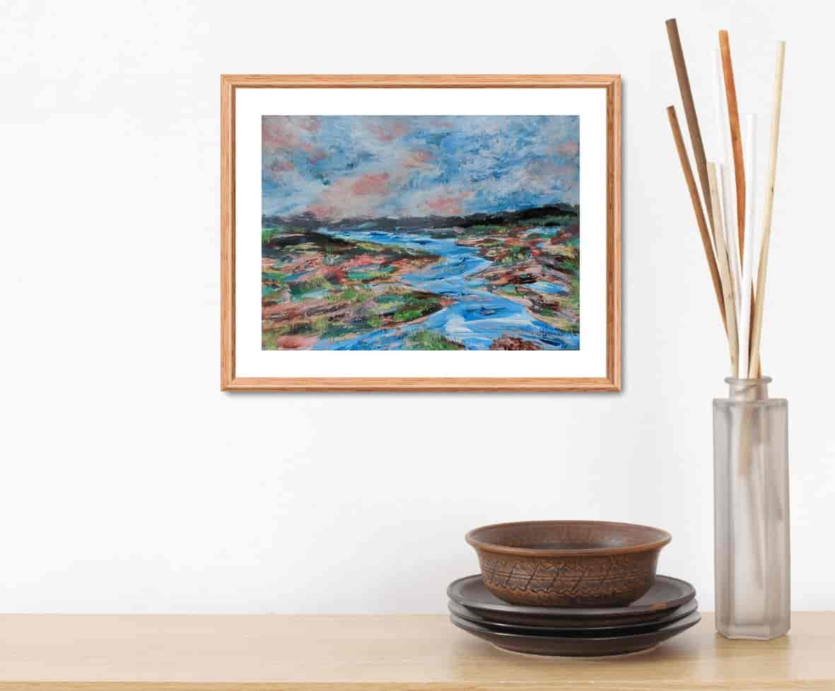 ručně malovaná krajina