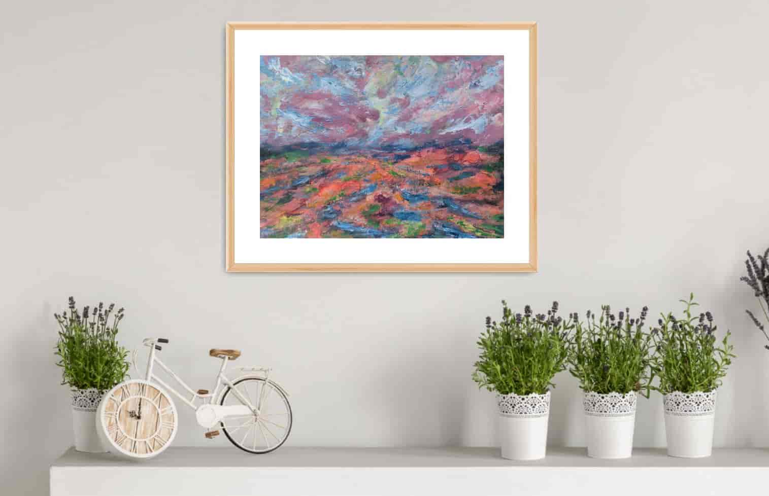Fiery ground - original abstract landscape