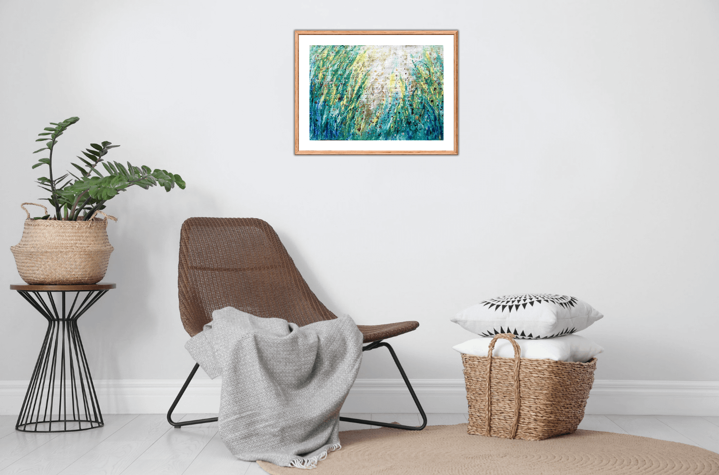 Spring meadow - abstract floral painting - Obrázek 4