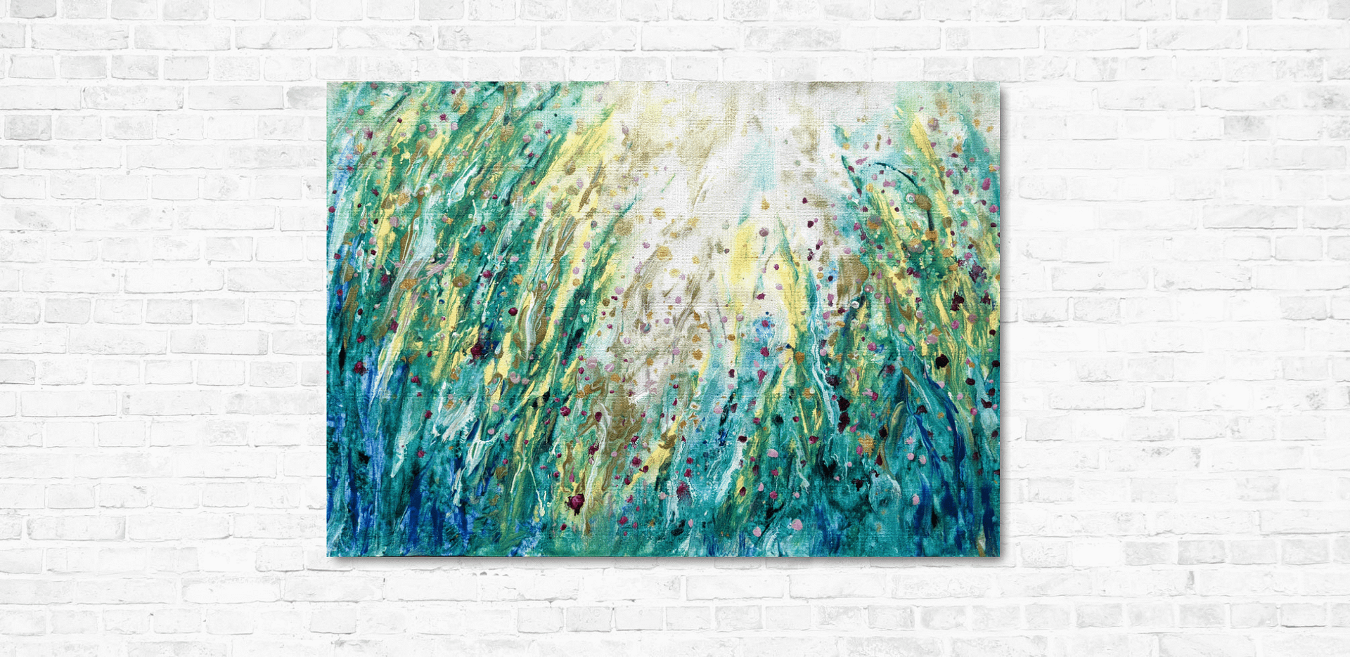 Spring meadow - abstract floral painting - Obrázek 7