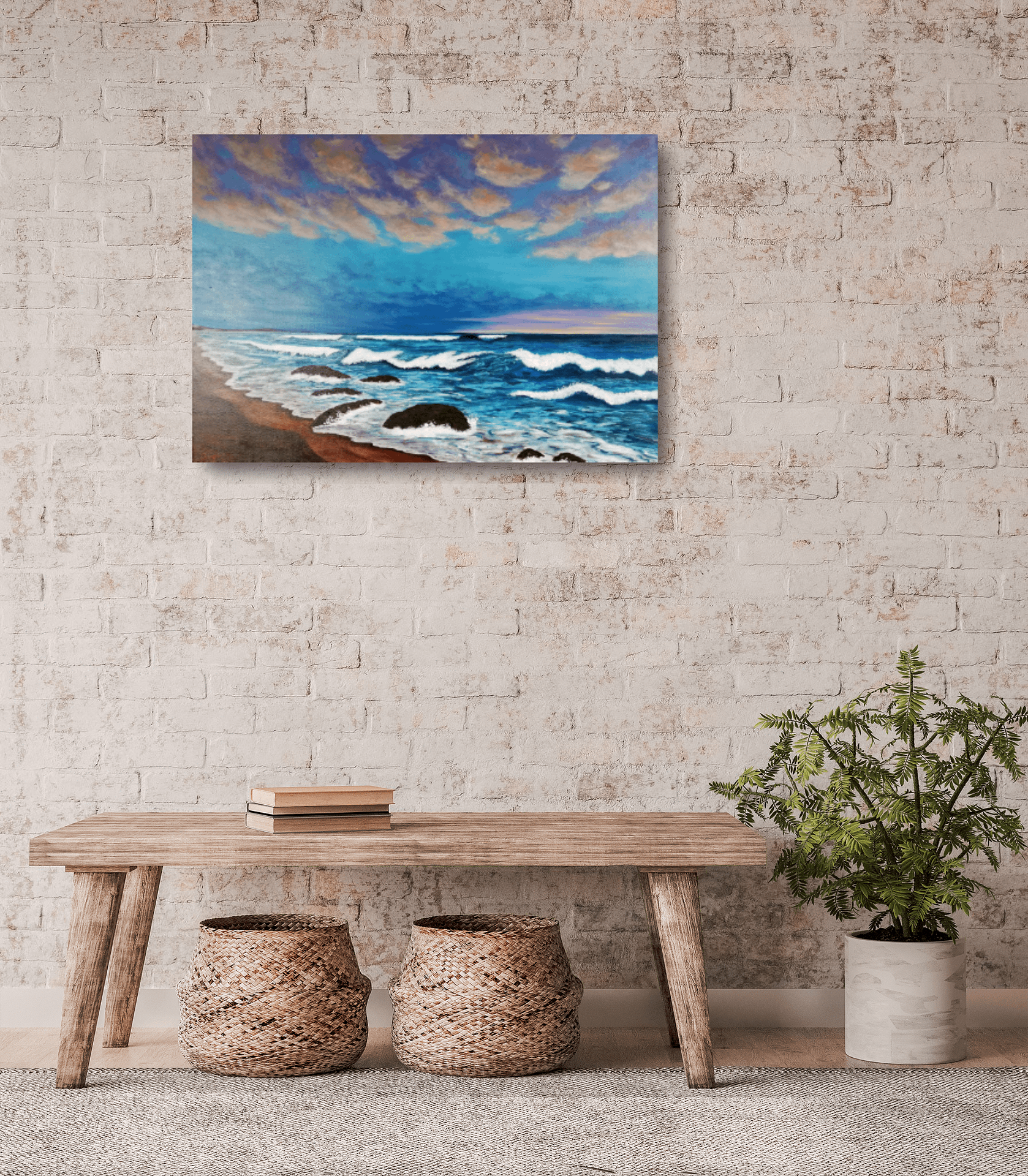 Original sea artwork, seascape oil painting on canvas.